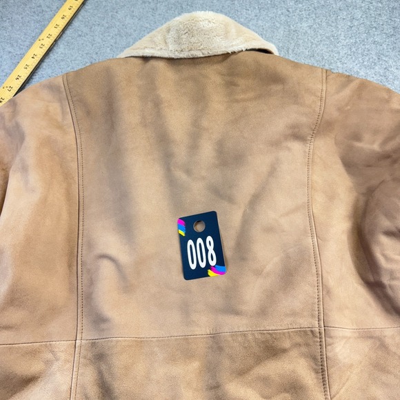 Wilsons Leather Ramona Jacket M NWT Tan Faux‎ Shearling Moto Coat Genuine Trim - Picture 14 of 15